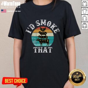 Funny retro BBQ party smoker chef dad gift tee with vintage sunset design, perfect for grilling enthusiasts.