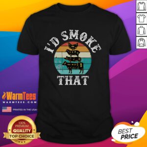 Funny retro BBQ party t-shirt featuring a smoker chef dad design with vintage sunset, perfect gift for barbecue lovers.
