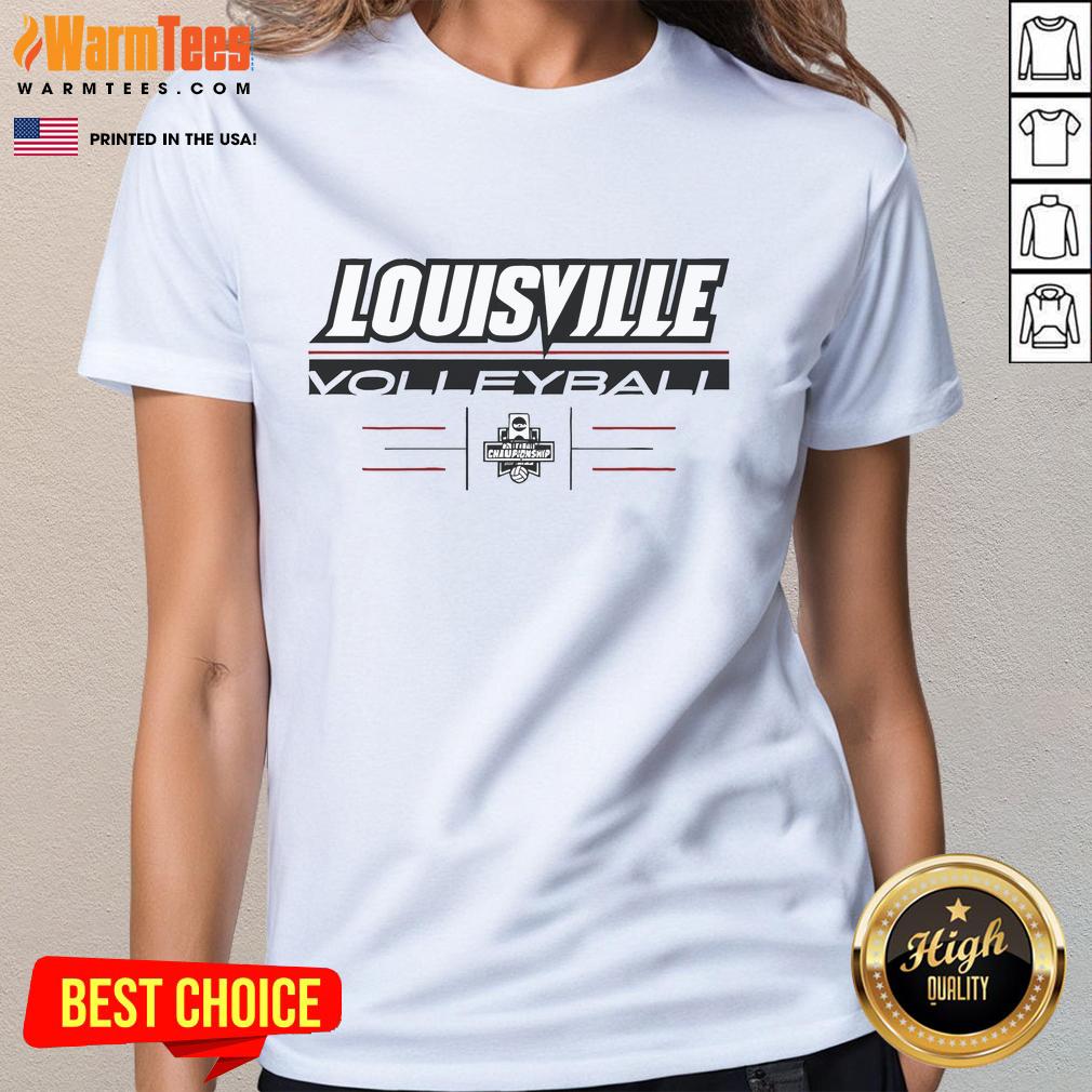 Good Louisville Volleyball 2024 NCAA Semifinals Ladies Tee featuring team colors and logo for proud fans.