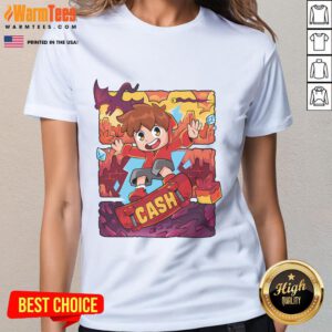 Alt Text: Hot Cash and Nico Cash red ladies tee featuring stylish graphics and a comfortable fit for casual wear.