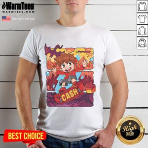 Hot Cash and Nico Cash red T-shirt featuring bold graphics, perfect for casual wear and statement fashion.