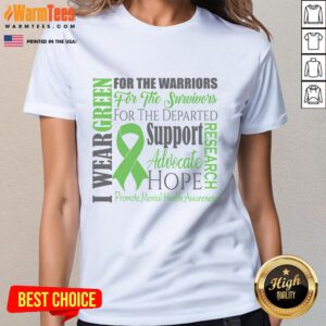 Green ribbon awareness tee for hot mental health matters, featuring a stylish design perfect for promoting mental health support.