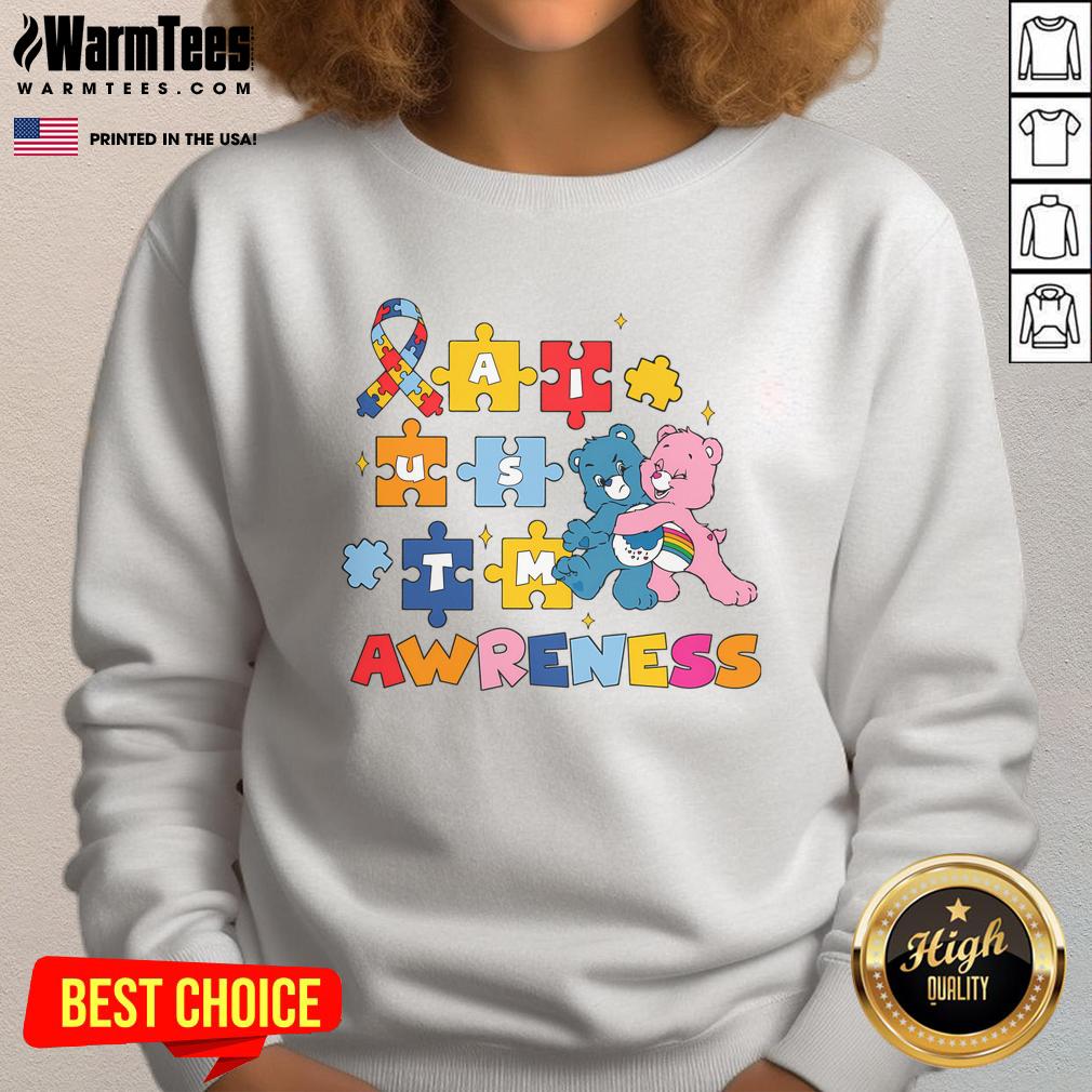 Cozy Nice Bears Autism Awareness sweatshirt featuring colorful autism puzzle pieces design for support and understanding.