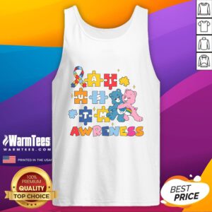 Nice Bears Autism Awareness tank top featuring colorful autism puzzle pieces design for supportive and stylish wear.