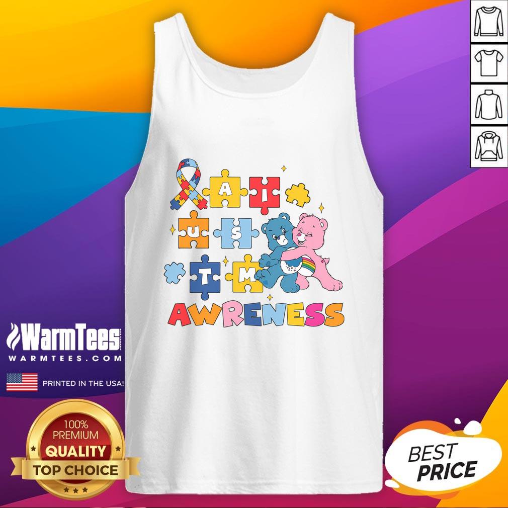 Nice Bears Autism Awareness tank top featuring colorful autism puzzle pieces design for supportive and stylish wear.