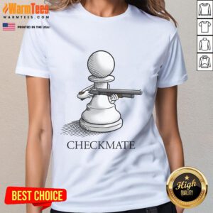 Nice Pawn Shotgun Checkmate Ladies Tee featuring a stylish design for chess enthusiasts and casual wear.