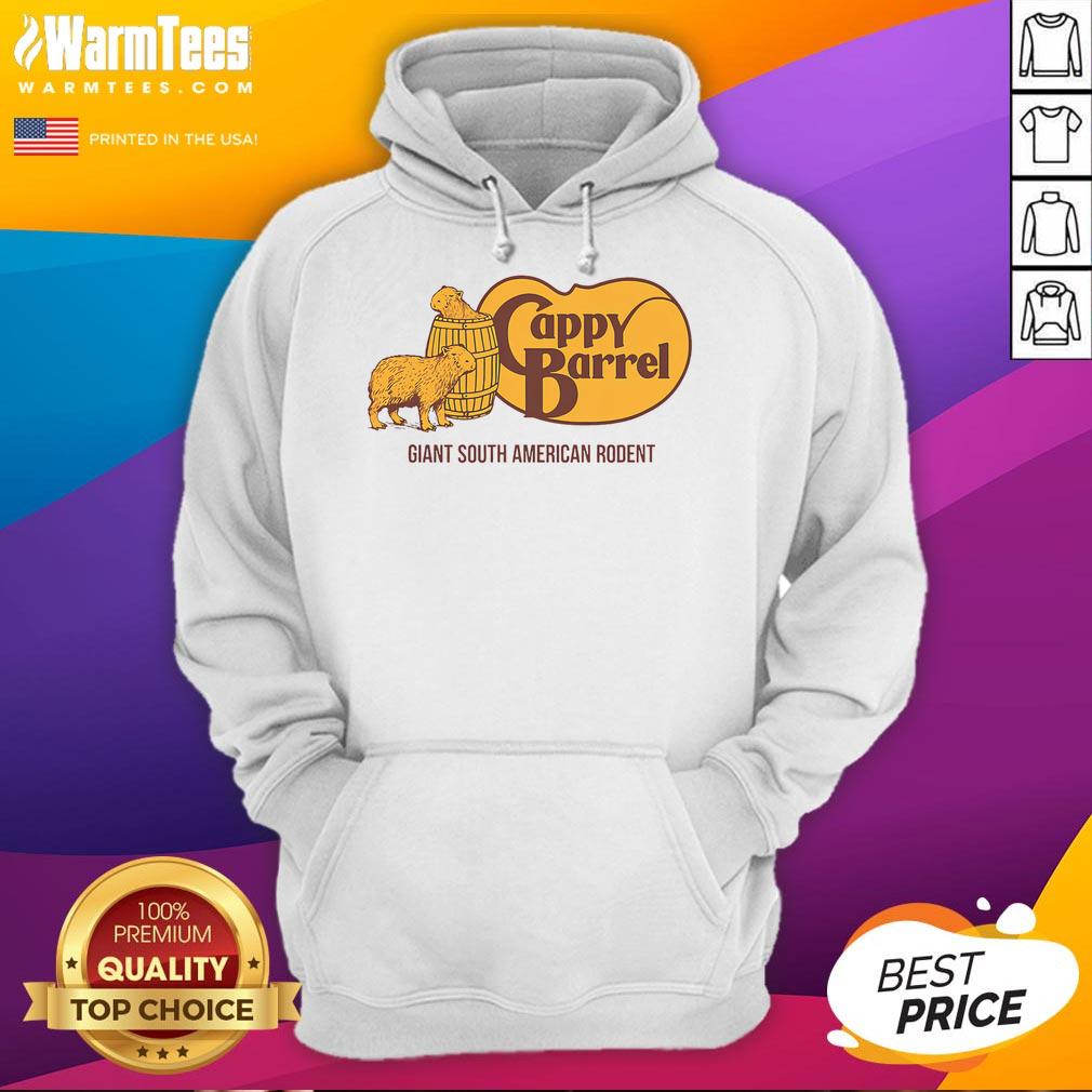 Official Cappy Barrel Capybara Campaign Store Logo Hoodie featuring a vibrant capybara graphic for animal lovers.