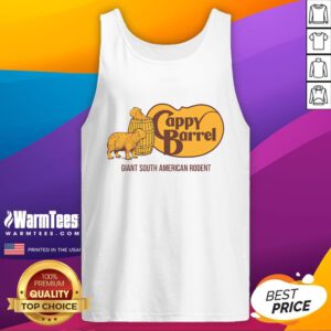 Alt Text: Official Cappy Barrel Capybara Campaign Store logo on a stylish tank top design for capybara enthusiasts.