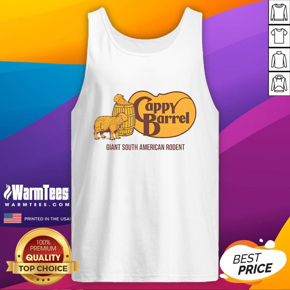 Alt Text: Official Cappy Barrel Capybara Campaign Store logo on a stylish tank top design for capybara enthusiasts.