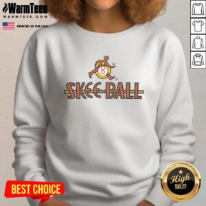 Official Skee Ball vintage logo sweatshirt featuring classic design and vibrant colors, perfect for retro arcade fans.