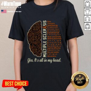Top Multiple Sclerosis facts on a ladies tee for MS awareness and support, showcasing vibrant design and strong message.