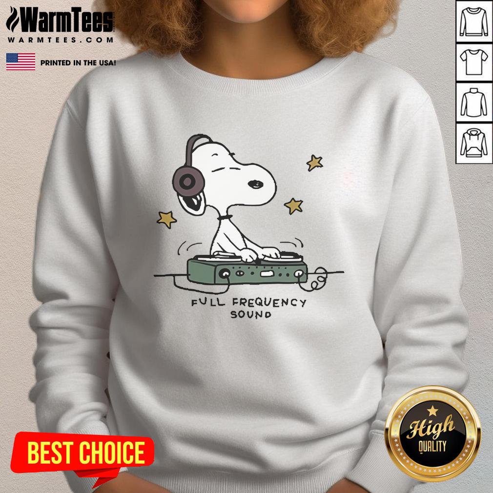 Adorable Cute Snoopy Full Frequency Sound Sweatshirt featuring vibrant colors and a playful design, perfect for fans.