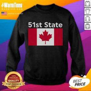 Alt Text: Funny 51st State Canada United States Sweatshirt featuring a playful design celebrating Canada and the USA.