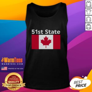 Funny 51st State Canada United States tank top design featuring playful graphics and humor for proud Canadians.