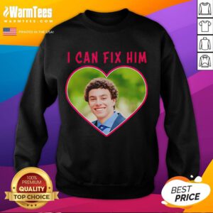 Funny 'I Can Fix Him' Luigi Heart Sweatshirt, featuring a playful design of Luigi with a heart, perfect for gamers and fans.