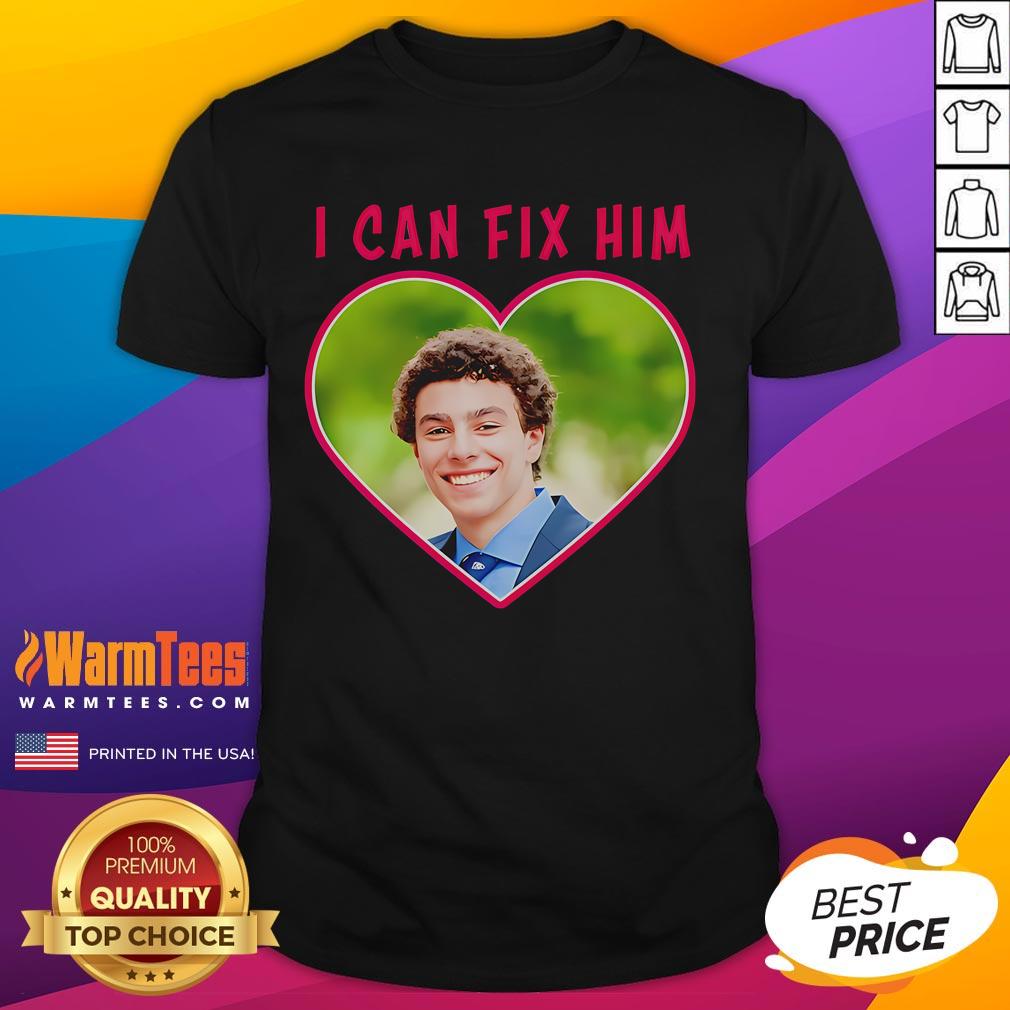 Funny I Can Fix Him Luigi Heart T-Shirt featuring a playful design with Luigi and heart graphics for gamers.