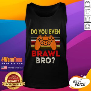 Funny retro 'Do You Even Brawl Bro' tank top featuring All-Star Brawl graphic, perfect for gamers and brawl enthusiasts.