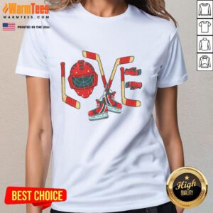 Good Ice Hockey Valentine's Day ladies tee featuring a fun design for hockey lovers celebrating love and sport.