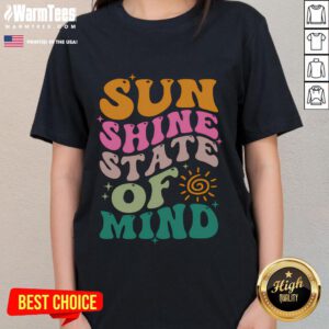 Two ladies enjoying a sunny vacation wearing the Good Retro Sunshine On My Mind tee, radiating positive vibes.