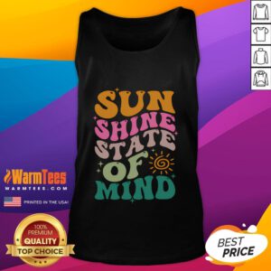 Good Retro Sun Shine On My Mind vacation tank top featuring vibrant colors and a fun summer design.