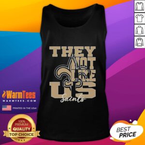New Orleans Saints NFL football tank top with 'Good They Not Like Us' slogan, perfect for fans and game day attire.