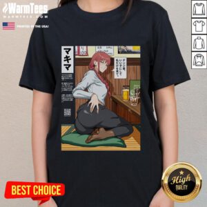 Hot Chainsaw Man Mikey Pie Makima Ass Ladies Tee featuring vibrant anime graphics and stylish design for fans.