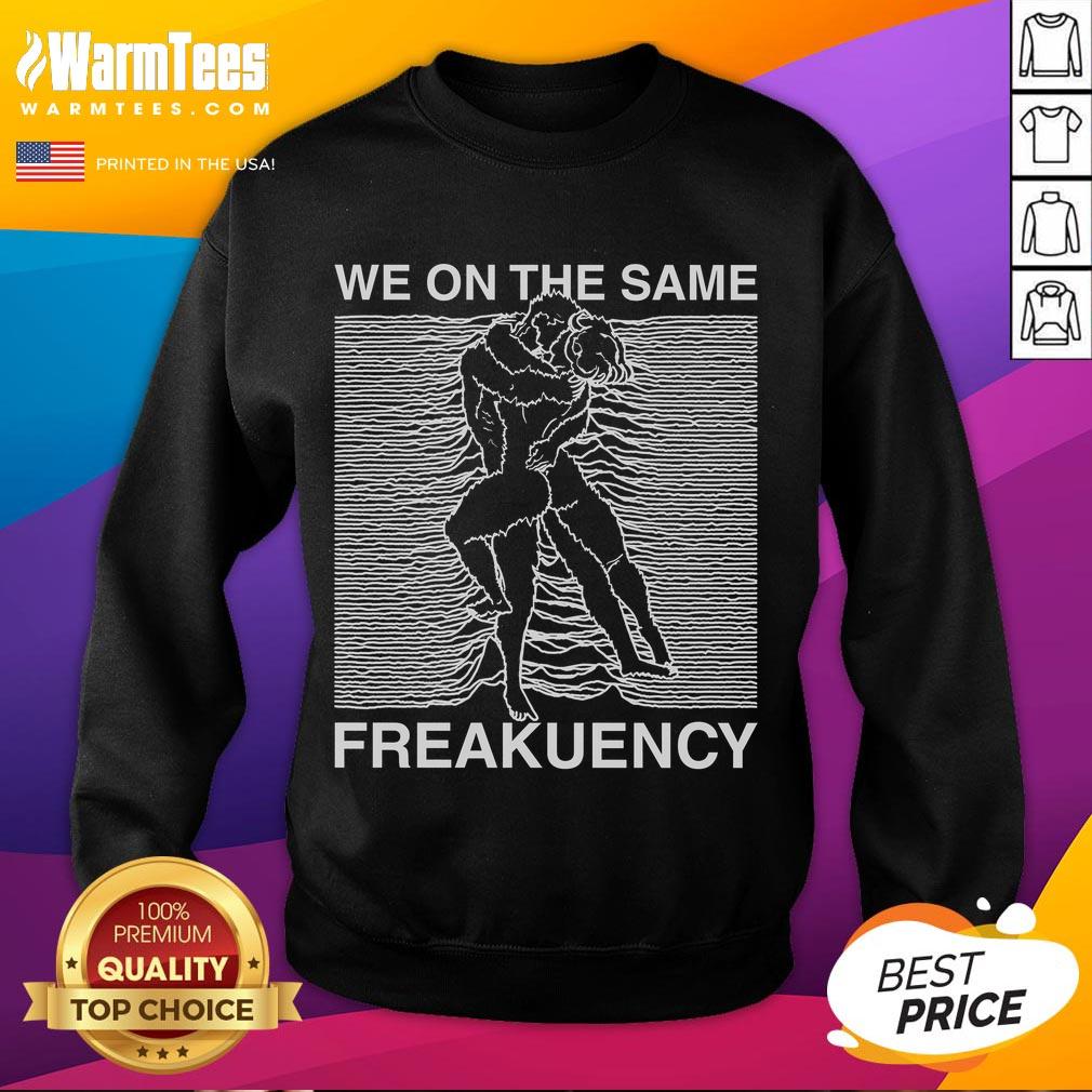 Hot We On The Same Frequency Joy Division sweatshirt featuring iconic band logo and stylish design in vibrant colors.