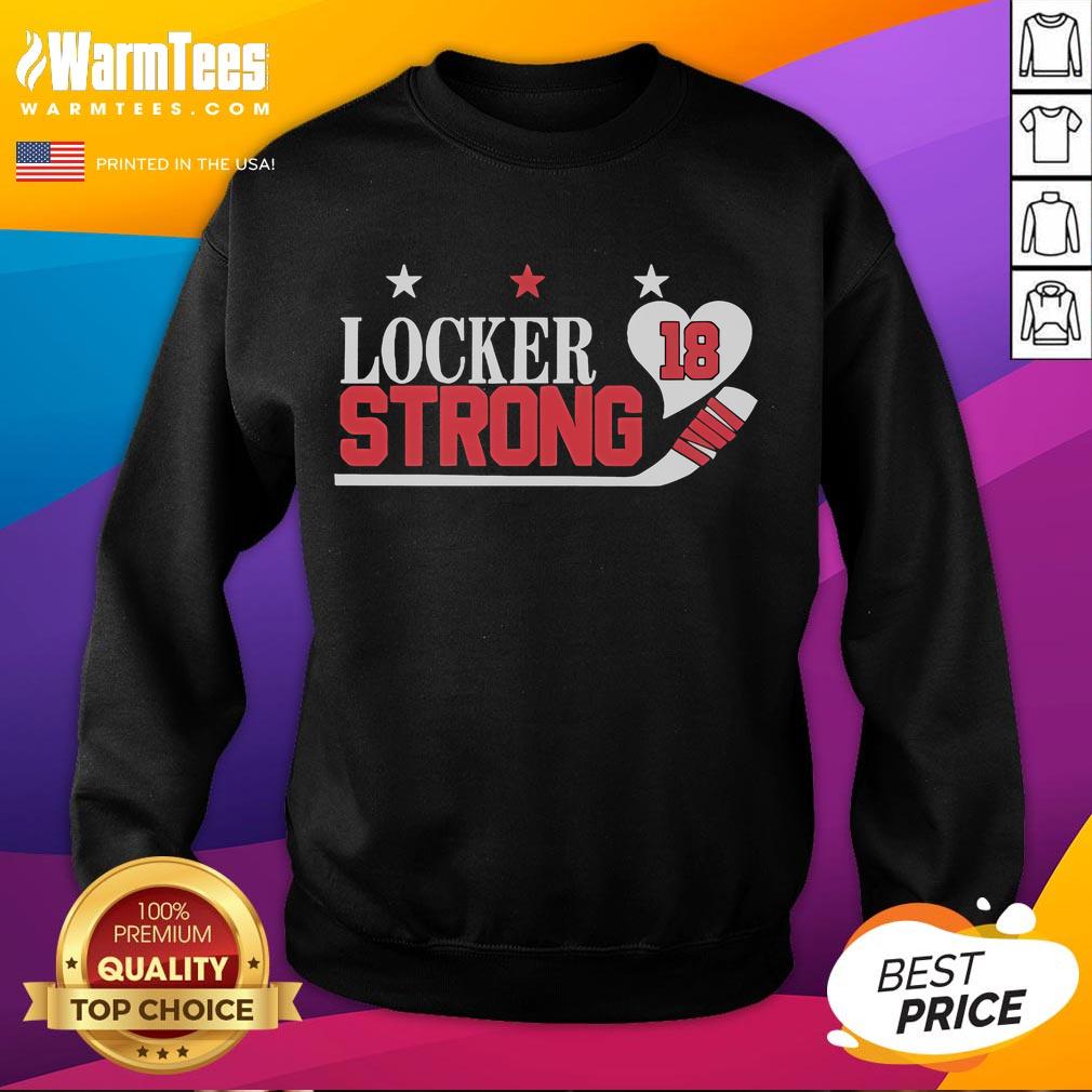 Official Locker Strong 18 Sweatshirt in navy blue, showcasing a bold logo and comfortable design for sports enthusiasts.