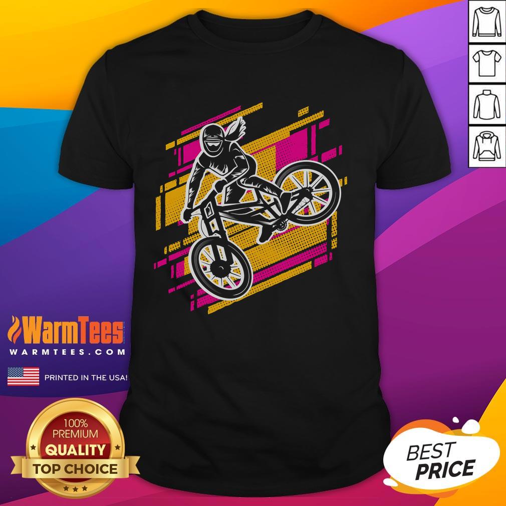 Awesome downhill MTB biking t-shirt featuring a dynamic mountain bike graphic for passionate riders and enthusiasts.