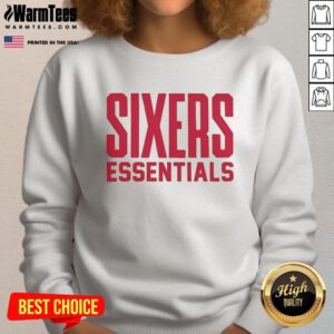 Awesome Essentials Sixers Sweatshirt in navy blue, featuring the Sixers logo, perfect for fans and casual wear.