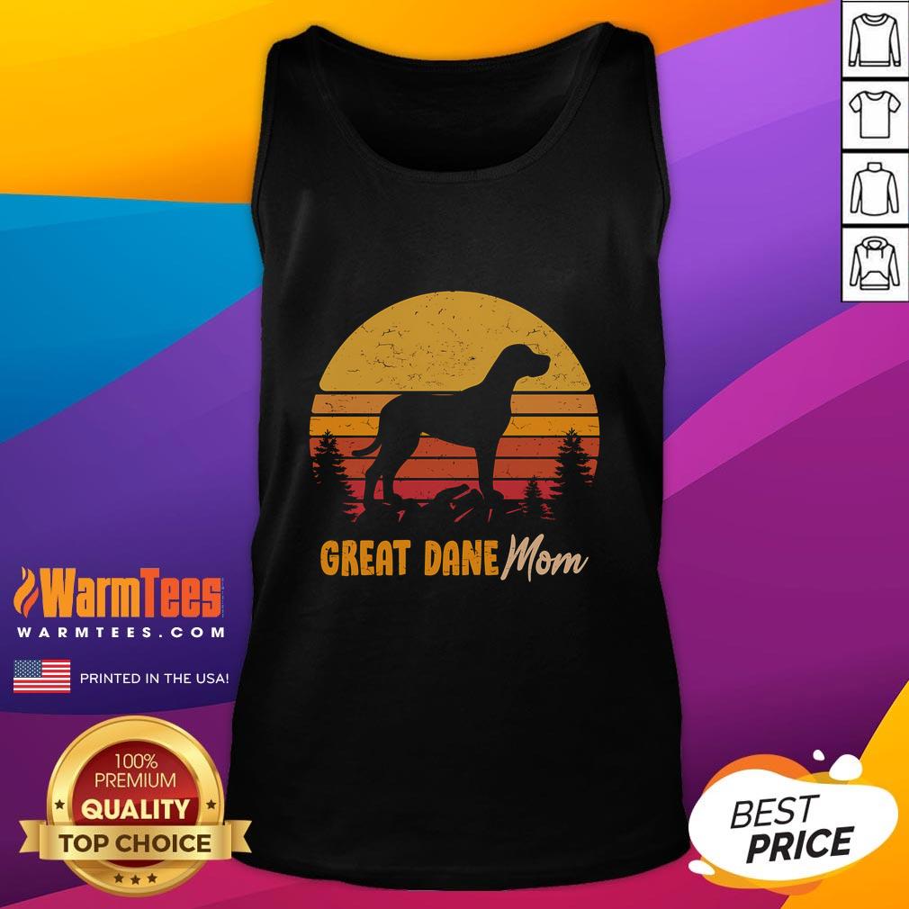Vintage retro dog tank top featuring an Awesome Great Dane mom design, perfect for dog lovers and pet enthusiasts.