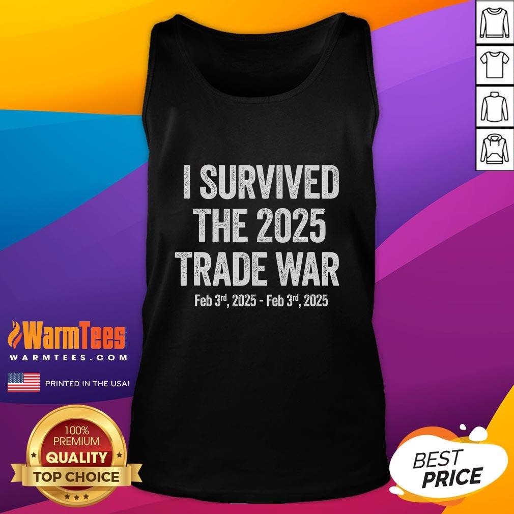Awesome I Survived The 2025 Global Trade War tank top featuring bold graphic design, perfect for trade war enthusiasts.
