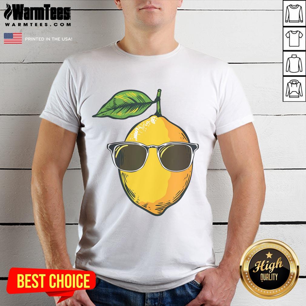Awesome Lemon Sunglasses T-Shirt showcasing a fun lemon graphic with stylish sunglasses, perfect for summer fashion.