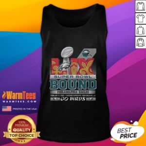 Awesome Philadelphia Eagles Super Bowl LIX Bound Go Birds tank top featuring team colors and logo, perfect for fans.