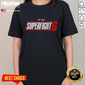 Alt Text: Awesome Superfight 6 Ladies Tee featuring a stylish design perfect for fans of epic battles and gaming culture.