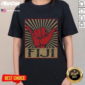 Awesome Vintage Fiji Island Surfer Retro Ladies Tee featuring a colorful surf design and relaxed fit for beach lovers.