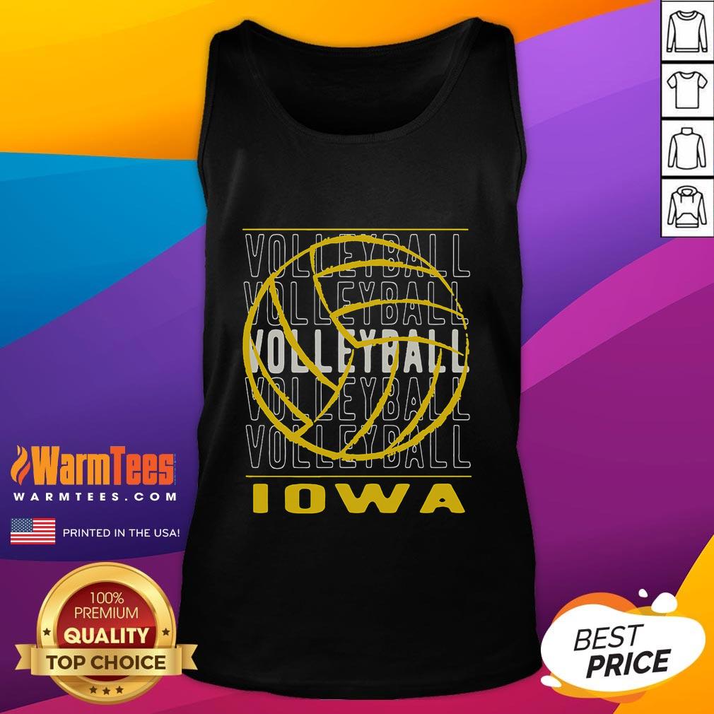 Awesome Volleyball Iowa Layered Repetitive Tank Top featuring a stylish design perfect for sports enthusiasts.