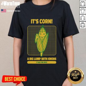 Cute It's Corn Ladies Tee featuring fun corn graphic, perfect for fans of the viral corn song and quirky apparel.
