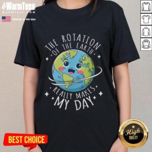 Cute rotation of the Earth graphic on 'Science Ladies' tee, perfect for science enthusiasts and Earth lovers.