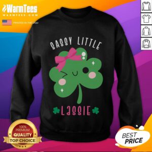 Alt Text: Cute St. Patrick's Day sweatshirt featuring a sassy little lassie design, perfect for festive celebrations.