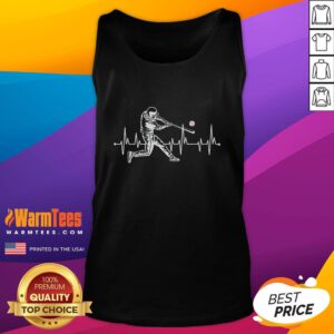Funny Baseball Heartbeat Tank Top featuring a unique design perfect for baseball fans and casual summer wear.