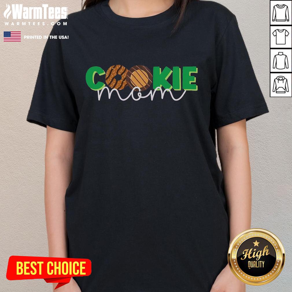 Funny Cookie Mom Tee for Scouting Moms, featuring a playful 'Cookie Dealer' graphic perfect for ladies who love cookies.