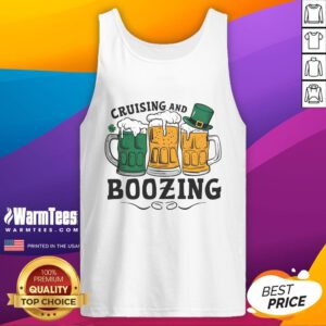 Funny cruising and boozing St. Patrick's Day tank top featuring festive graphics and vibrant colors for holiday celebrations.