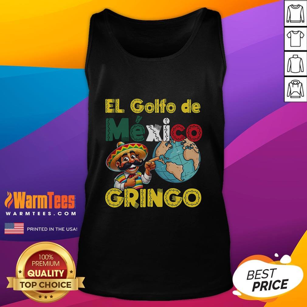 Funny El Golfo De Mexico tank top design featuring humorous text about America's Gulf, perfect for casual wear.
