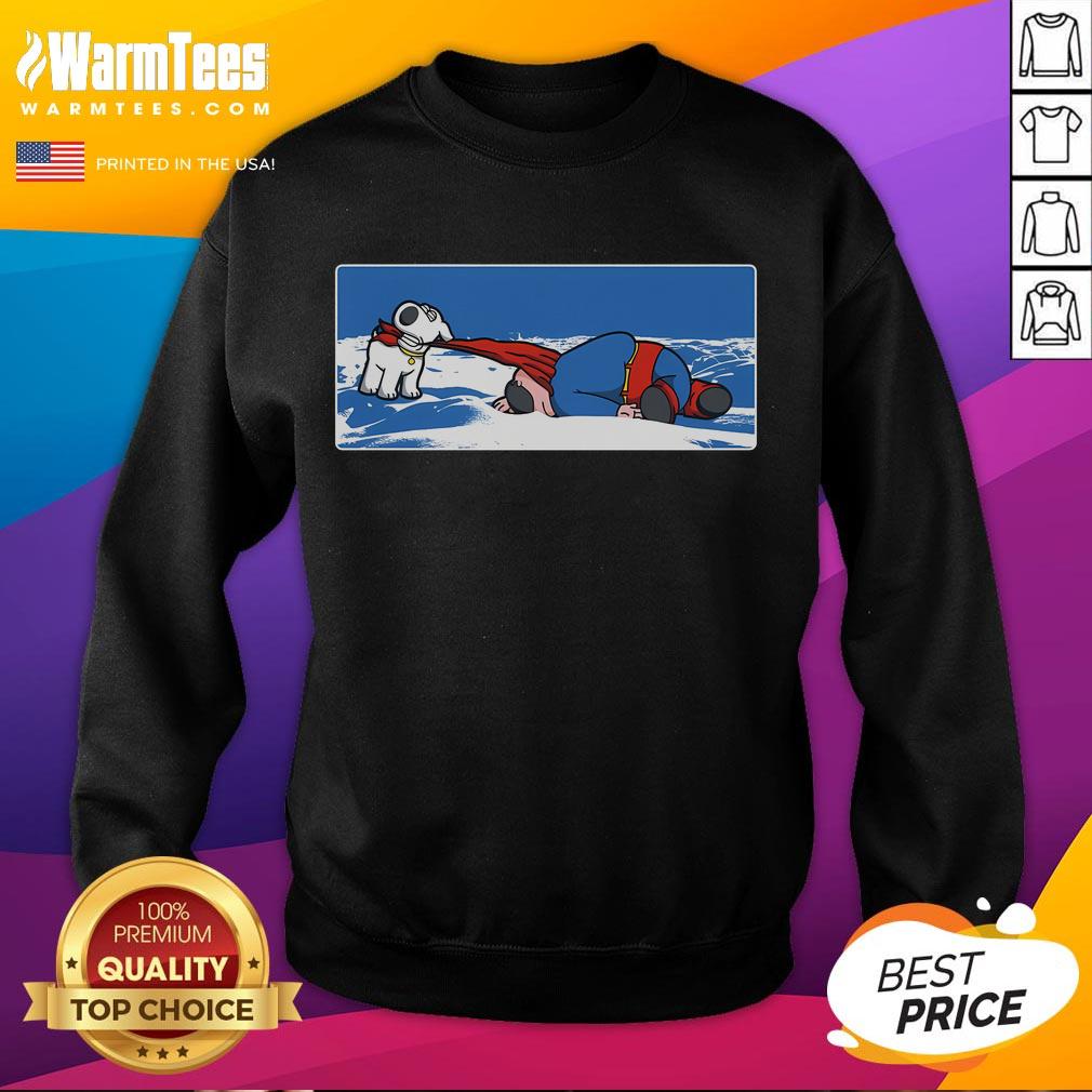 Funny Family Guy Death Pose sweatshirt featuring Griffin in the Arctic, perfect for fans of animated comedy.