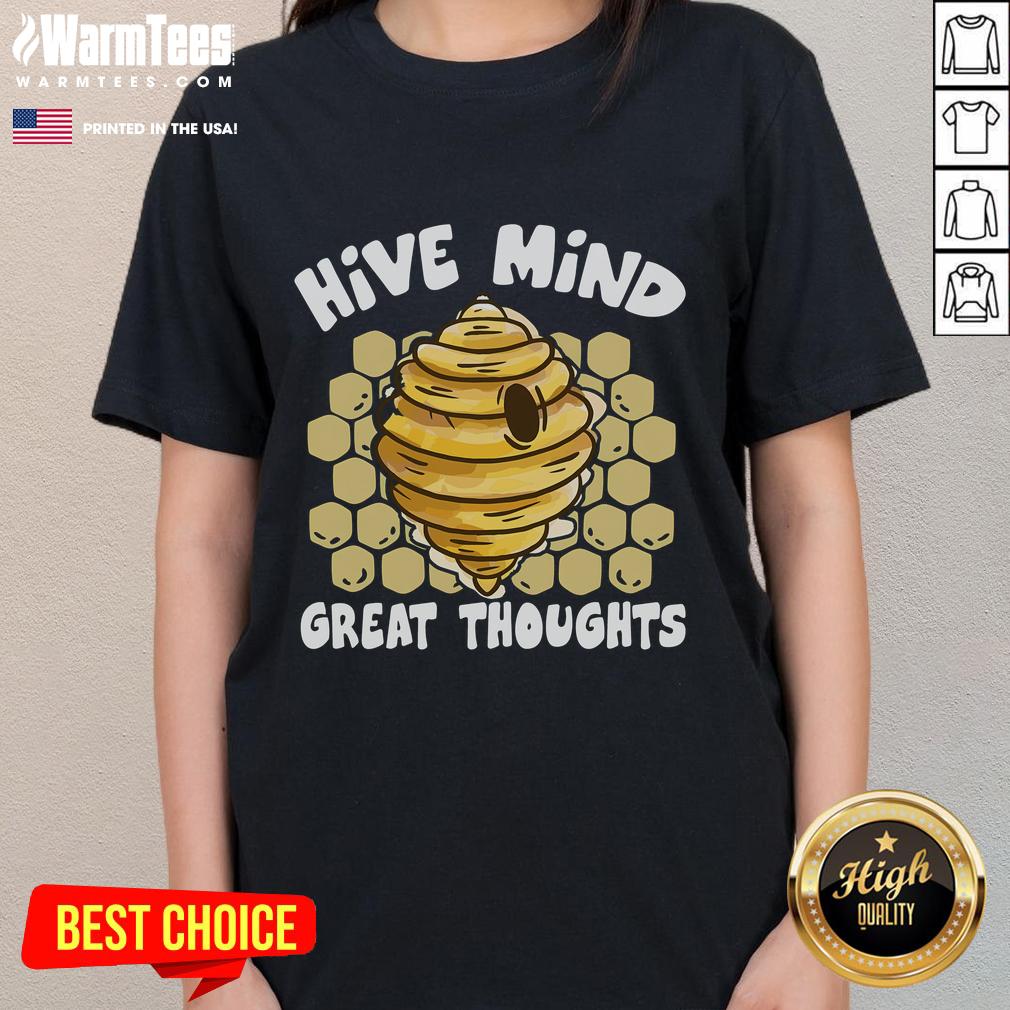 Funny hive mind design featuring a bee hive and beekeeper ladies on a tee, perfect for beekeeping enthusiasts.
