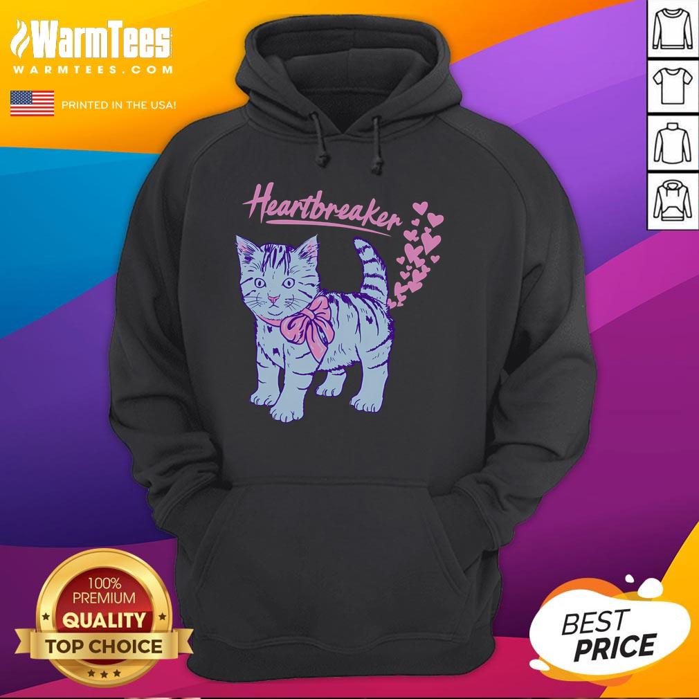 Funny kitten heartbreaker hoodie featuring an adorable cat design, perfect for pet lovers and cozy fashion enthusiasts.