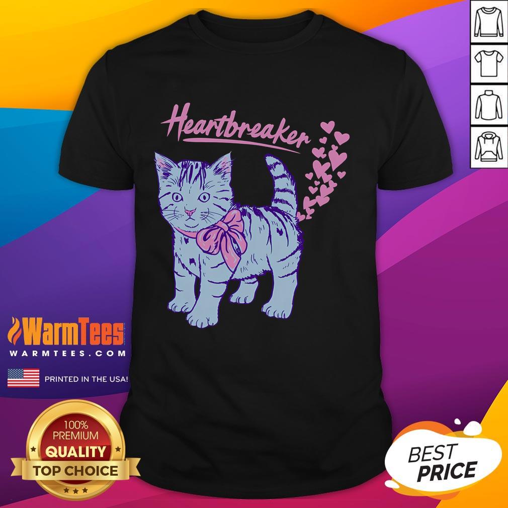 Funny Kitten Heartbreaker Hillary T-Shirt featuring a playful kitten graphic, perfect for cat lovers and humor enthusiasts.