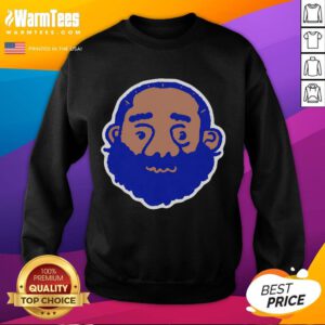 Funny Los Angeles Clippers James Harden head cartoon sweatshirt featuring vibrant colors and playful design.