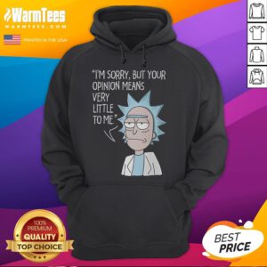 Funny Rick's Opinion Rick and Morty hoodie featuring vibrant graphics of Rick Sanchez for fans of the animated series.